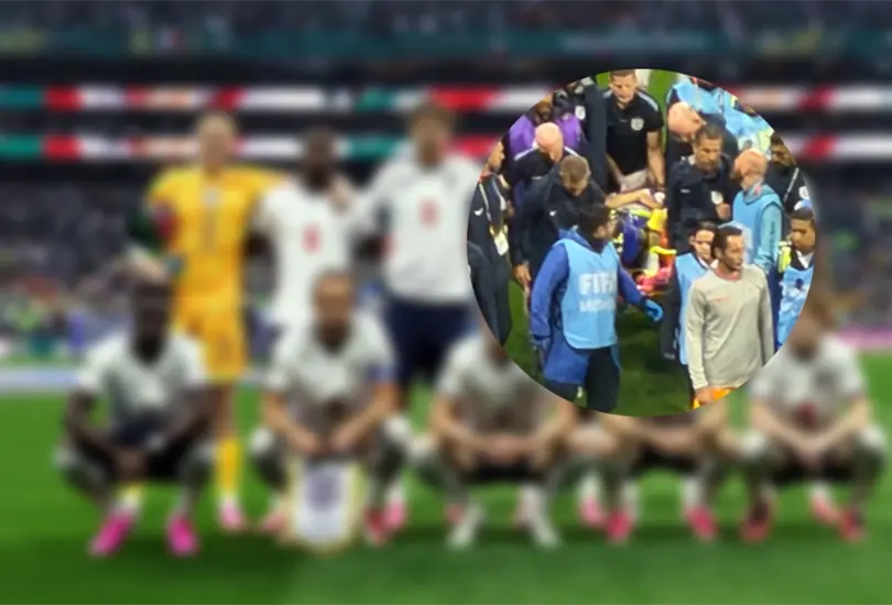 Inglaterra se fue con un lesionado del Estadio Azteca Inglaterra se fue con un lesionado del Estadio Azteca