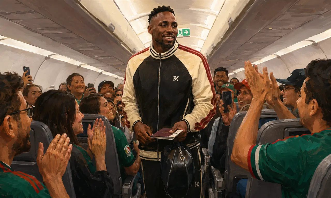  Mexicanos reciben a Julián Quiñones como héroe durante un vuelo 