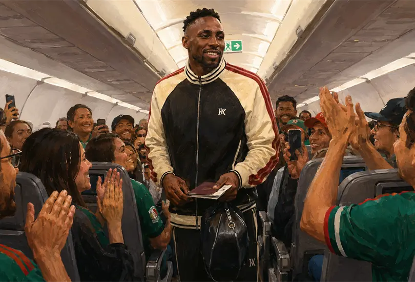Mexicanos reciben a Julián Quiñones como héroe durante un vuelo Mexicanos reciben a Julián Quiñones como héroe durante un vuelo