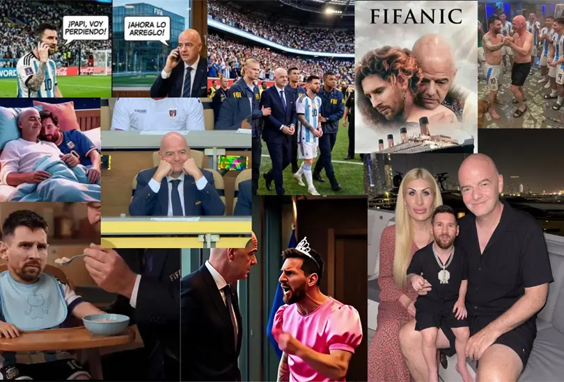 Messi e Infantino protagonizan los memes m&aacute;s virales: humor, burla y cr&iacute;tica al poder del futbol.