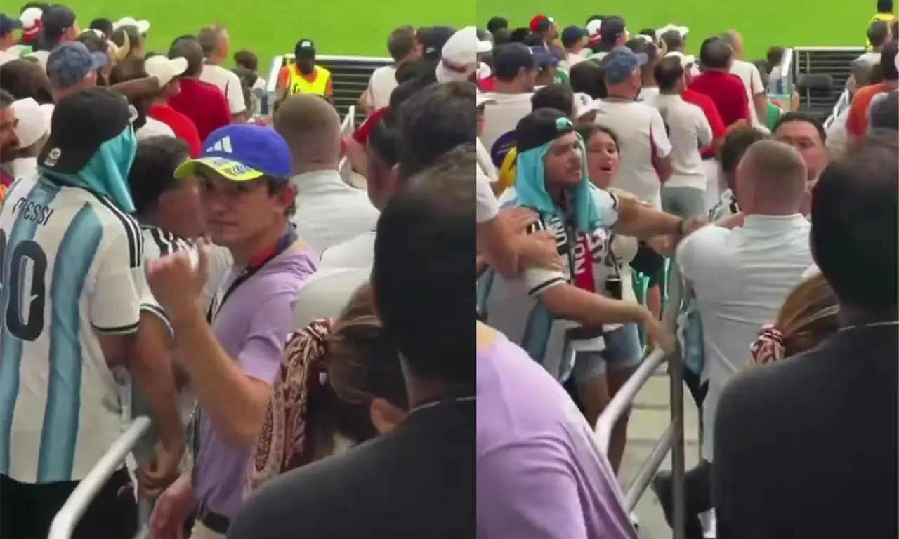  Aficionados argentinos agreden a un hincha inglés en Miami; la tensión rumbo a la semifinal se trasladó a las tribunas. 