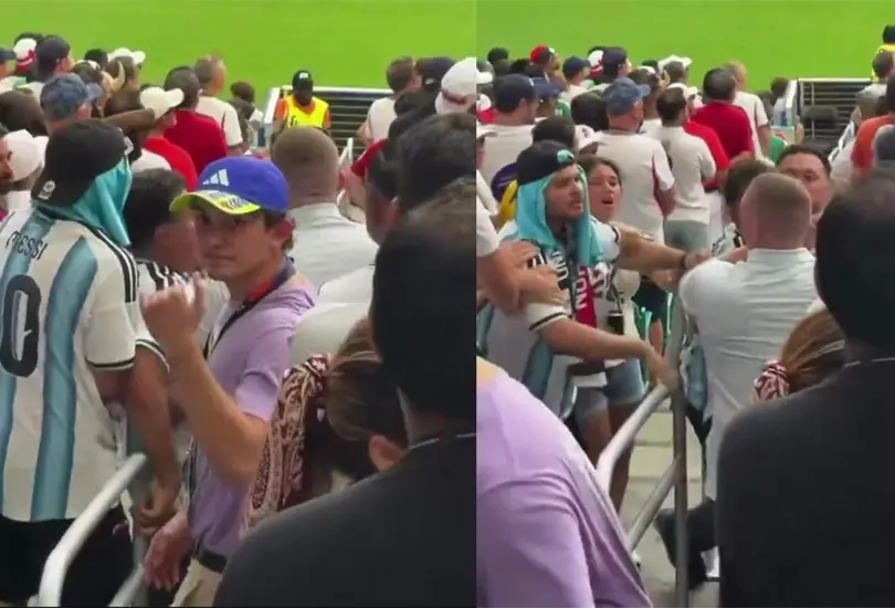 Aficionados argentinos agreden a un hincha ingl&eacute;s en Miami; la tensi&oacute;n rumbo a la semifinal se traslad&oacute; a las tribunas.