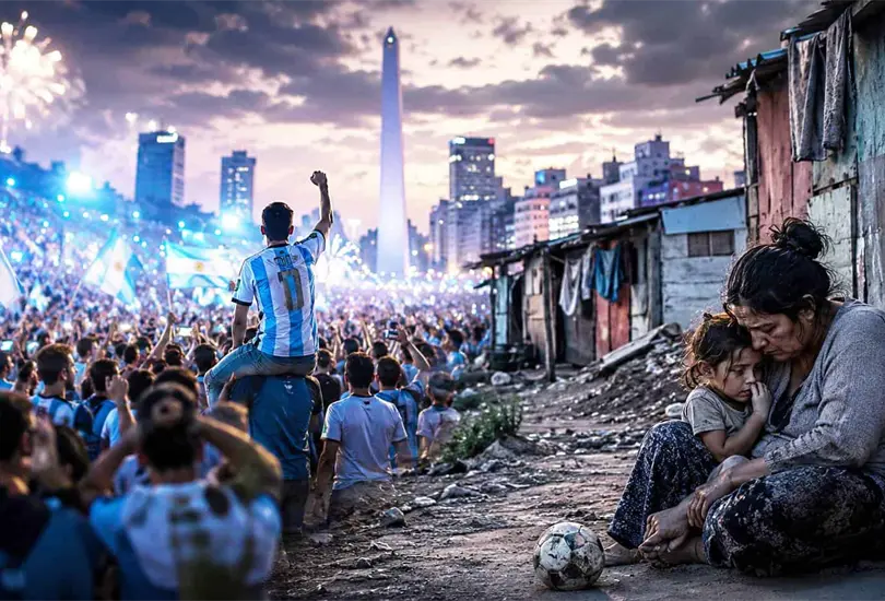 Fútbol argentino: entre la pasión y la crisis social en el Mundial 2026. Fútbol argentino: entre la pasión y la crisis social en el Mundial 2026.