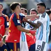 Así fue el conato de bronca al finalizar el España vs Argentina (VIDEO) Así fue el conato de bronca al finalizar el España vs Argentina (VIDEO)