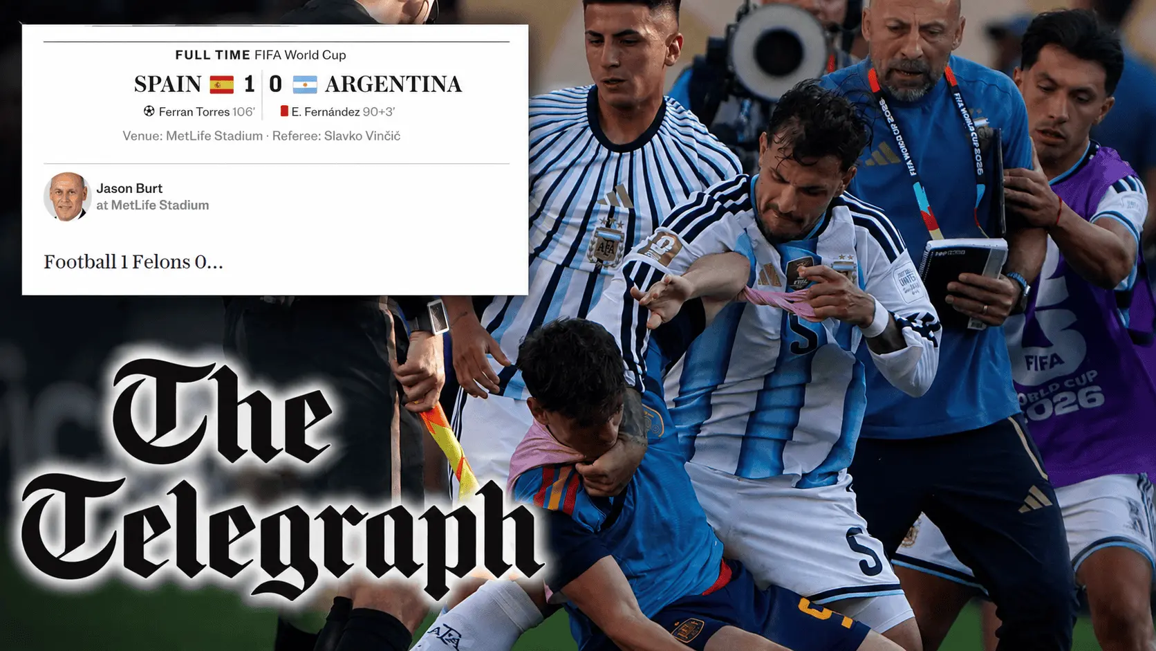 The Telegraph fue muy duro con la Selección Argentina. The Telegraph fue muy duro con la Selección Argentina.