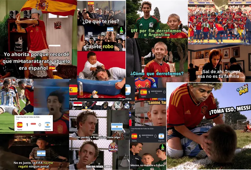 Los memes tras España campeón y Argentina derrotada narran con humor, ironía y revancha digital la final del Mundial 2026. Los memes tras España campeón y Argentina derrotada narran con humor, ironía y revancha digital la final del Mundial 2026.