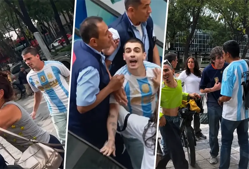 Un aficionado argentino se enfrentó a varias personas en Reforma 222. Un aficionado argentino se enfrentó a varias personas en Reforma 222.