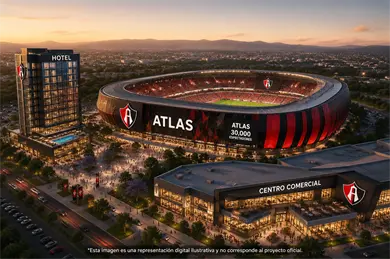Atlas prepara estadio de 30 mil personas con hotel y centro comercial Atlas prepara estadio de 30 mil personas con hotel y centro comercial