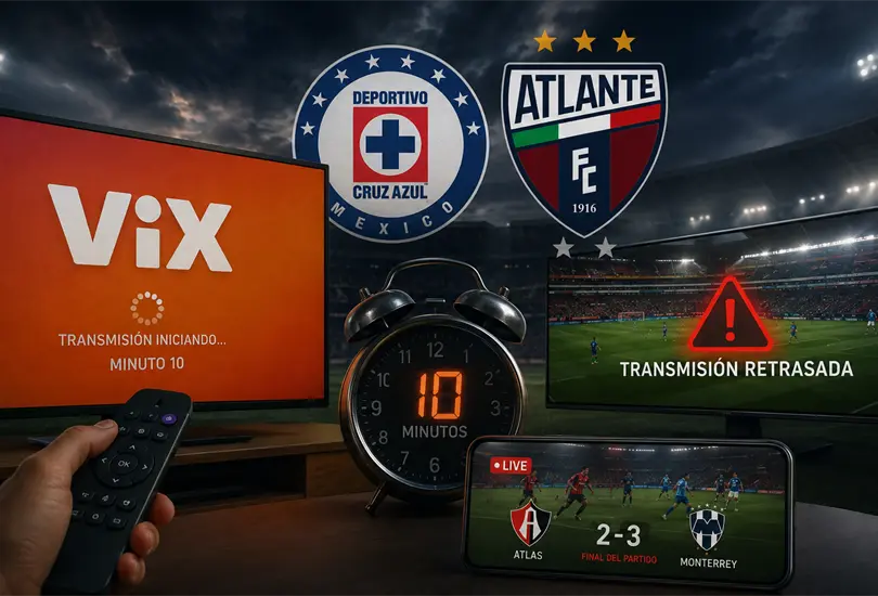 El Cruz Azul vs Atlante comenzó en ViX hasta el minuto 10 porque el Atlas vs Monterrey se alargó y ocupó la señal previa. El Cruz Azul vs Atlante comenzó en ViX hasta el minuto 10 porque el Atlas vs Monterrey se alargó y ocupó la señal previa.