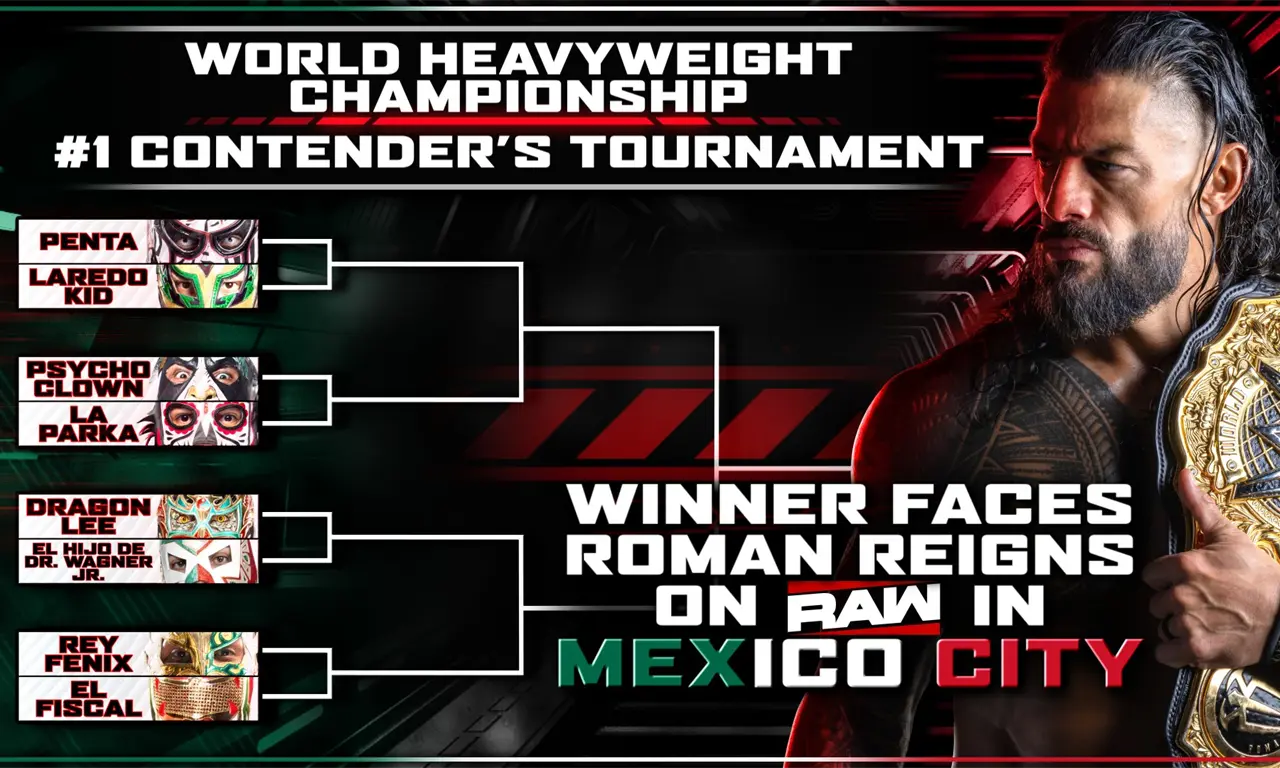  Roman Reigns enfrentará al ganador del torneo mexicano en RAW CDMX el 14 de septiembre. 
