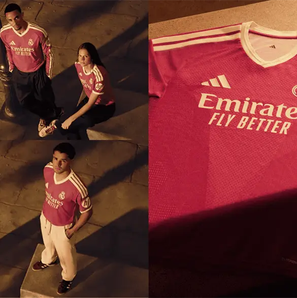 El Madrid rompe moldes con un rosa vibrante como tercer uniforme. El Madrid rompe moldes con un rosa vibrante como tercer uniforme.