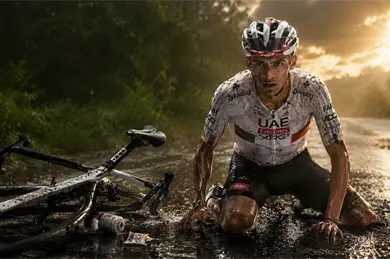 Del Toro sufre una ca&iacute;da en su regreso tras el Tour de Francia