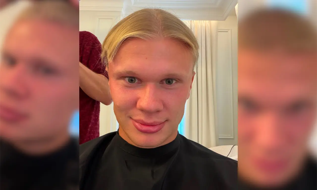  Haaland sorprendió al mundo del futbol al despedirse de su característica melena rubia. 