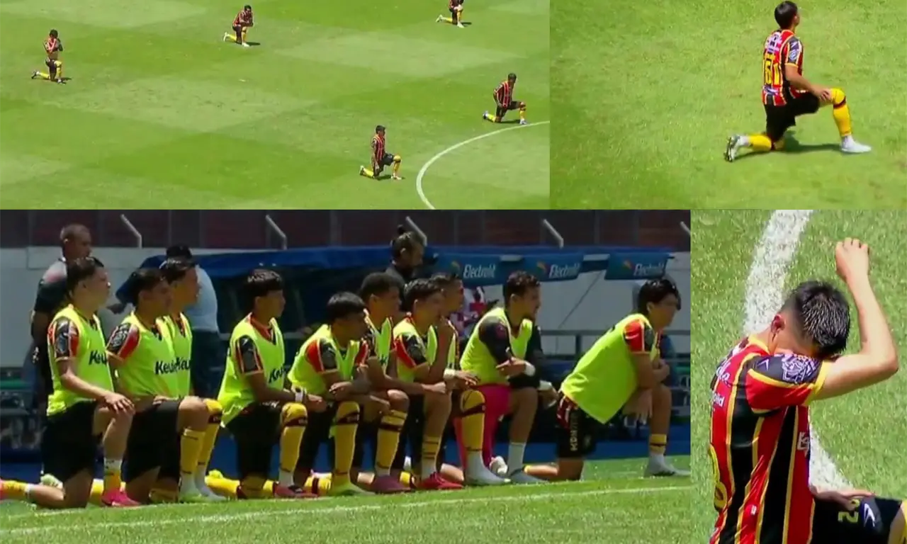  Leones Negros se arrodilló durante el partido ante Piratas FC como protesta por el fin del ascenso 