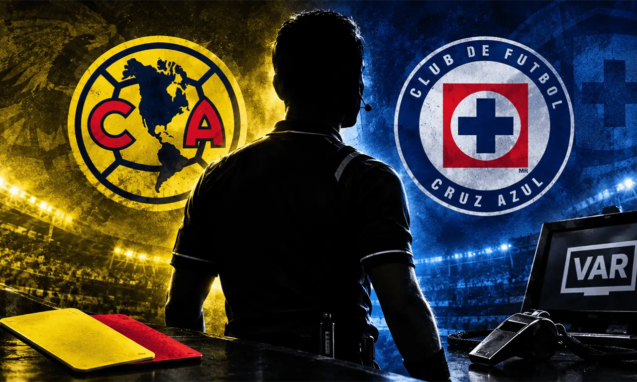  Luis Enrique Santander será el árbitro central del América vs Cruz Azul del Clásico Joven. 
