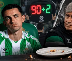 ¡Migajas para Fidalgo! El insólito tiempo que Pellegrini le dio en triunfo del Betis ¡Migajas para Fidalgo! El insólito tiempo que Pellegrini le dio en triunfo del Betis