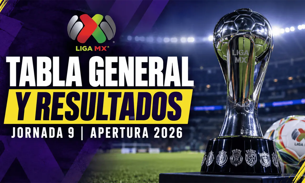  Consulta la tabla general de la Liga MX, posiciones y resultados tras la Jornada 9 del Apertura 2026. 