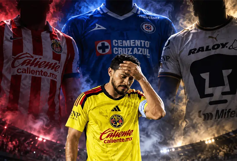 América atraviesa una dura sequía frente a sus principales rivales y los números exhiben el complicado momento de las Águilas. América atraviesa una dura sequía frente a sus principales rivales y los números exhiben el complicado momento de las Águilas.